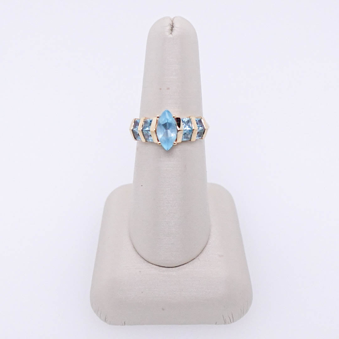 Synthetic Blue Topaz Ring