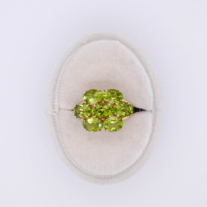 Seven Oval Peridot Dinner Ring