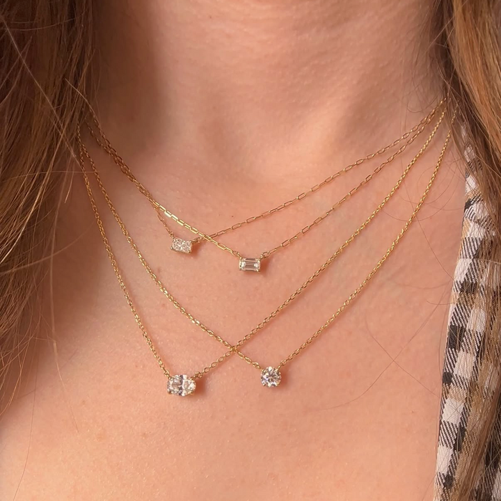Emerald Diamond Pendant Necklace