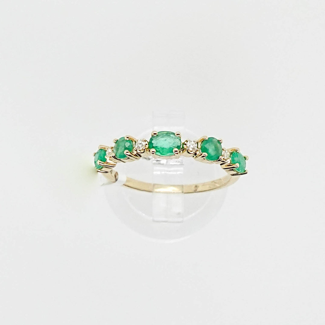 Alternating Diamond and Emerald Band - Acadian Estates &amp; CustomRing