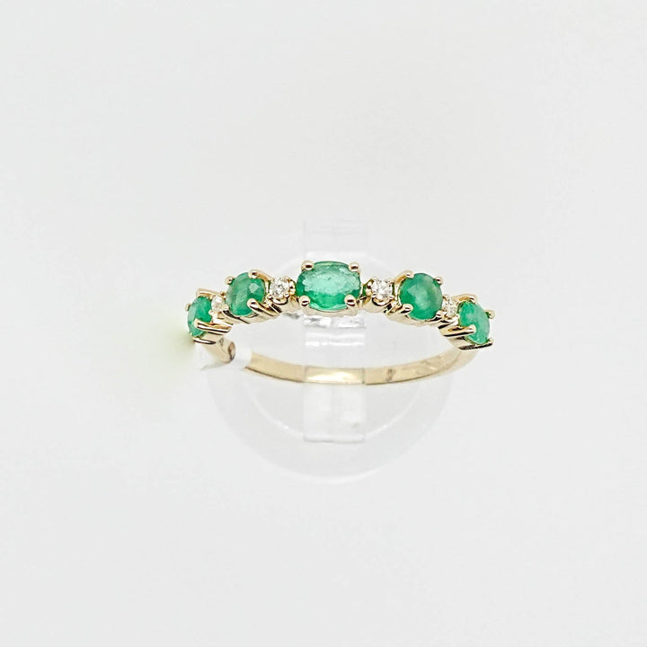 Alternating Diamond and Emerald Band - Acadian Estates &amp; CustomRing
