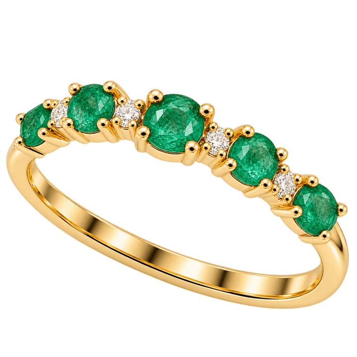 Alternating Diamond and Emerald Band - Acadian Estates &amp; CustomRing