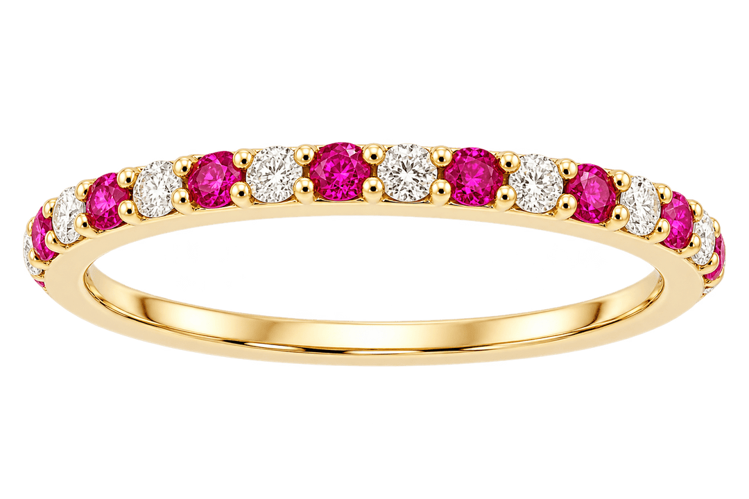 Alternating Diamond and Ruby Band - Acadian Estates &amp; CustomRing
