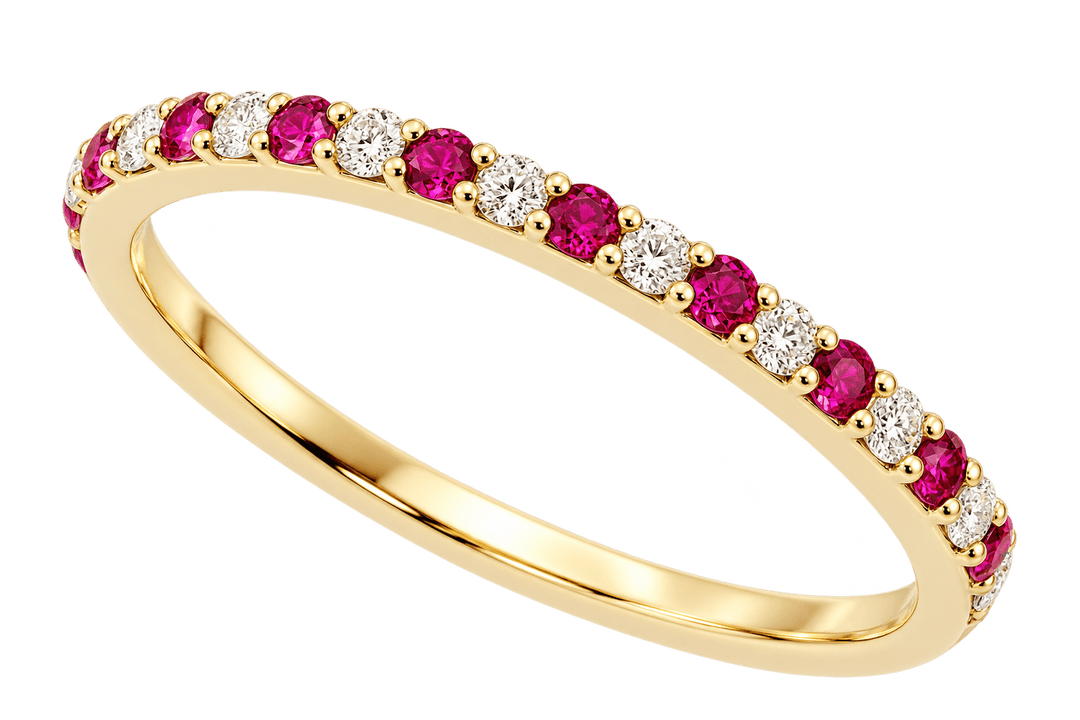 Alternating Diamond and Ruby Band - Acadian Estates & CustomRing