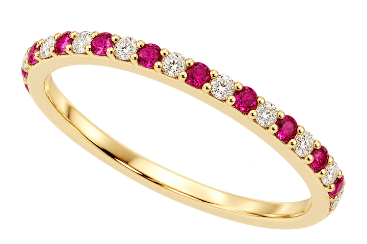 Alternating Diamond and Ruby Band - Acadian Estates &amp; CustomRing