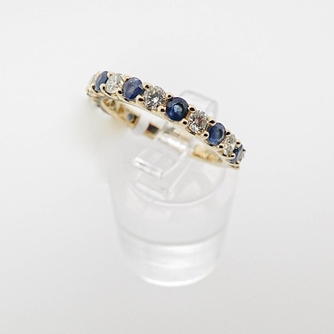 Alternating Diamond and Sapphire Band - Acadian Estates &amp; CustomRing