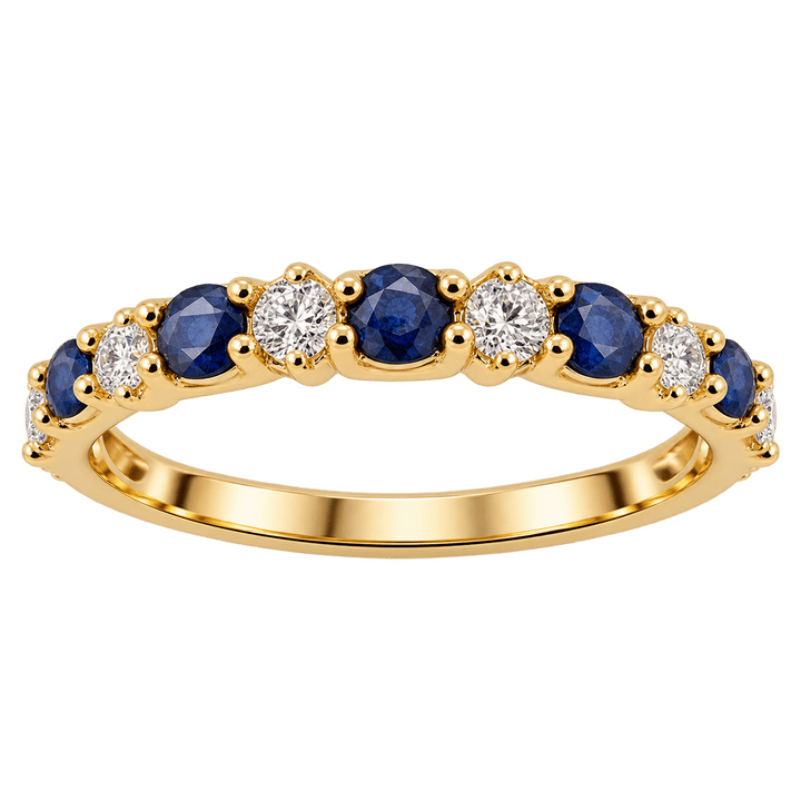 Alternating Diamond and Sapphire Band - Acadian Estates &amp; CustomRing