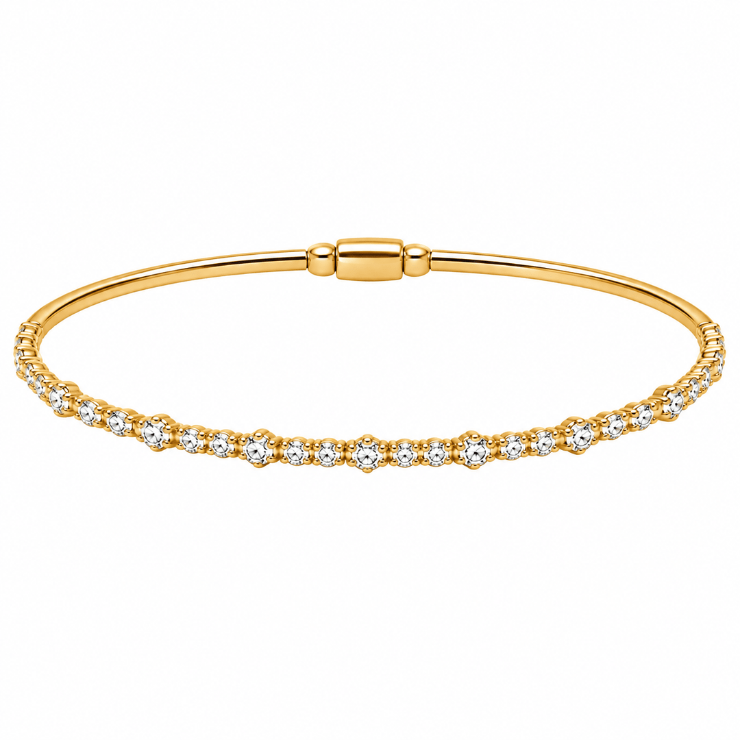 Alternating Round Diamond Flex Bangle - Acadian Estates & CustomBracelet