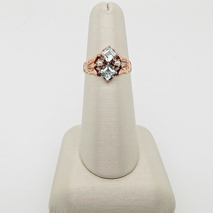 Aquamarine and Pearl Ring - Acadian Estates &amp; CustomRing