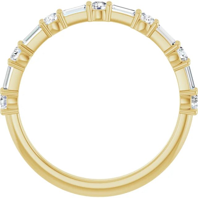 Baguette and Round Anniversary Band - Acadian Estates &amp; Custom