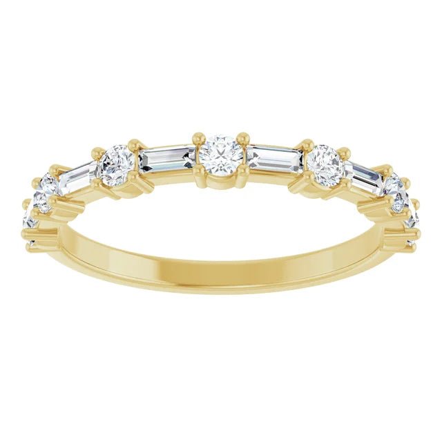 Baguette and Round Anniversary Band - Acadian Estates &amp; Custom