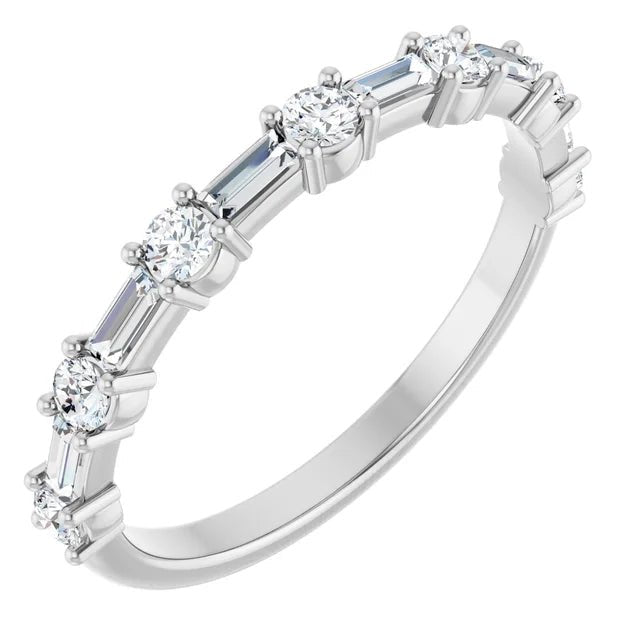 Baguette and Round Anniversary Band - Acadian Estates &amp; Custom