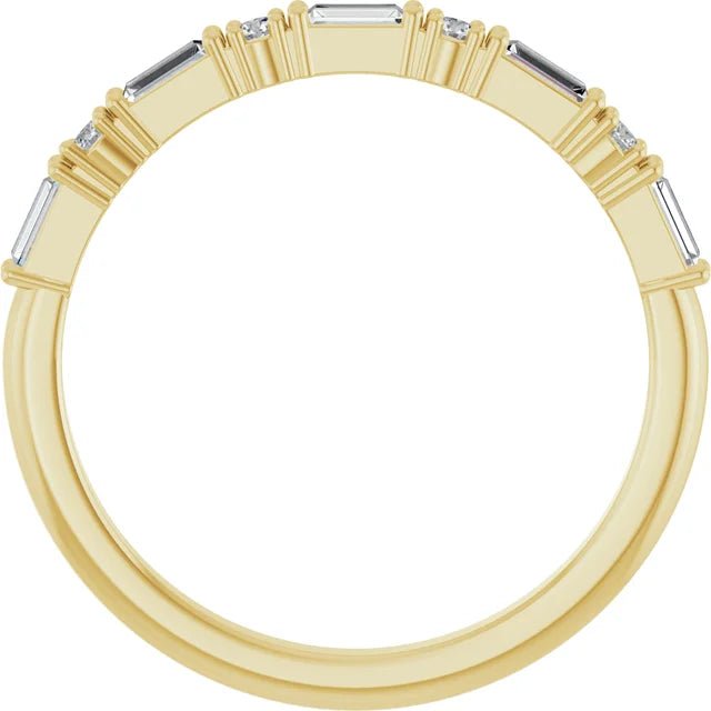 Baguette and Round Diamond Band - Acadian Estates &amp; Custom