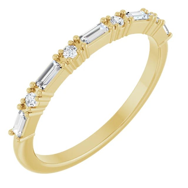 Baguette and Round Diamond Band - Acadian Estates &amp; Custom