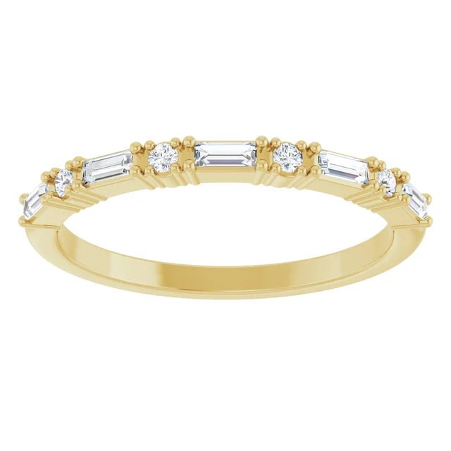 Baguette and Round Diamond Band - Acadian Estates &amp; Custom
