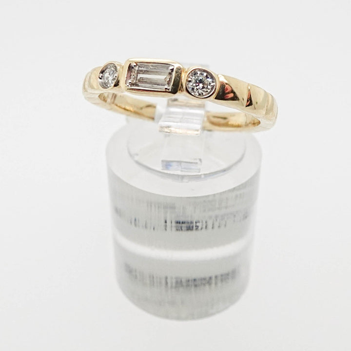 Baguette and Round Diamond Fluted Ring - Acadian Estates &amp; CustomRing