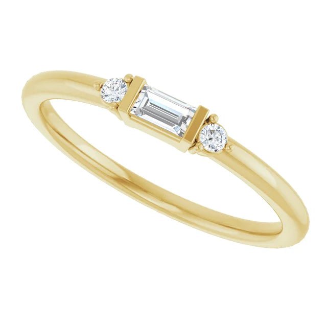 Baguette & Round Stackable Ring - Acadian Estates & Custom