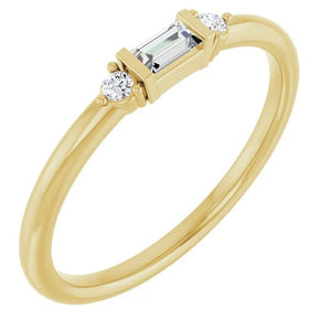 Baguette & Round Stackable Ring - Acadian Estates & Custom