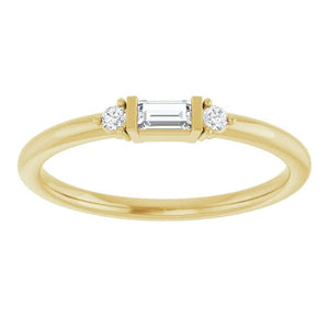 Baguette & Round Stackable Ring - Acadian Estates & Custom