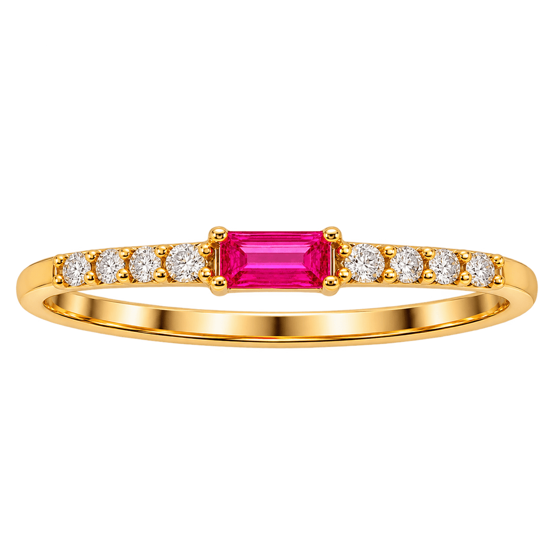 Baguette Ruby and Diamond Ring - Acadian Estates &amp; CustomRing