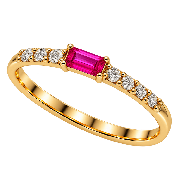 Baguette Ruby and Diamond Ring - Acadian Estates &amp; CustomRing
