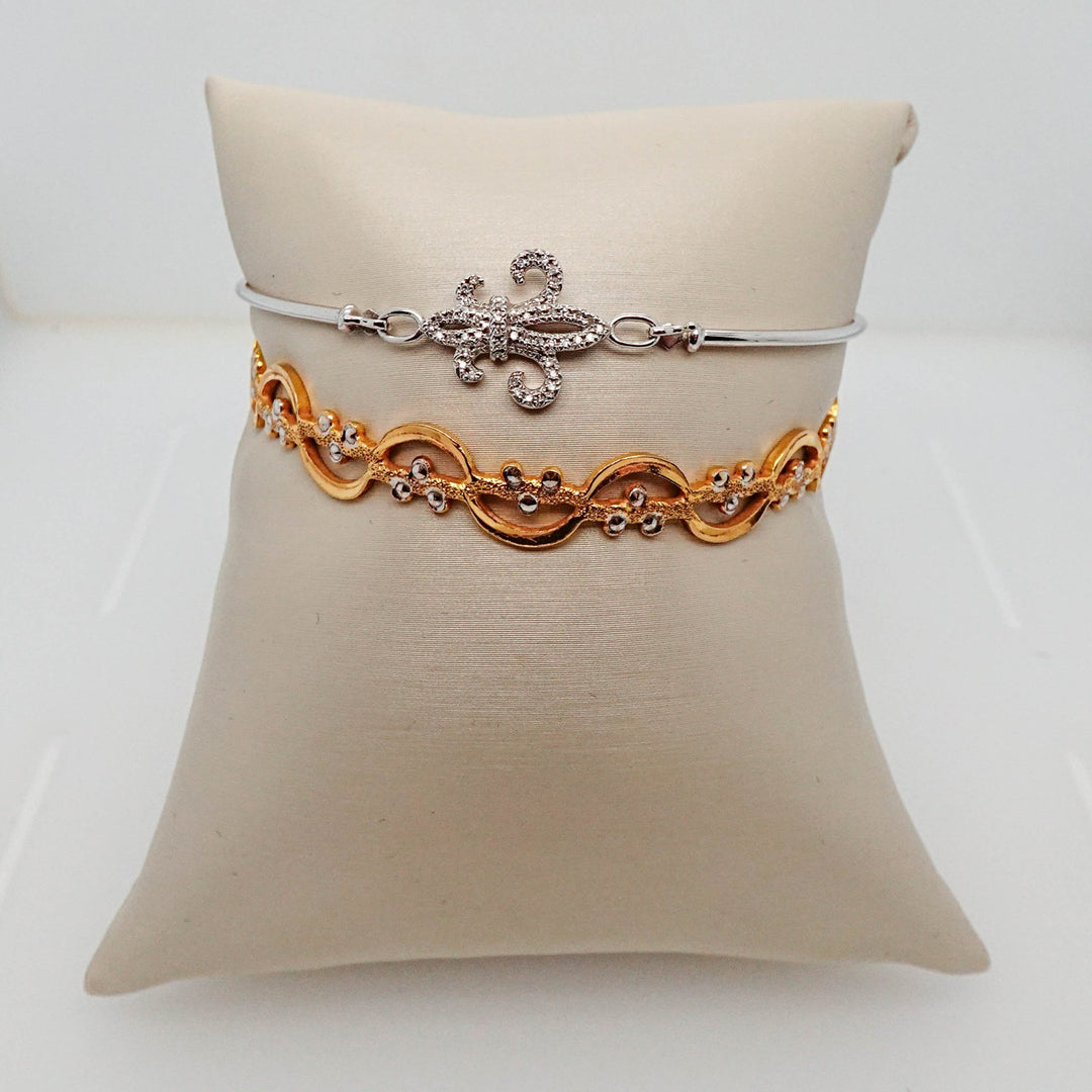 Bangle with White Gold Details - Acadian Estates &amp; CustomBracelet