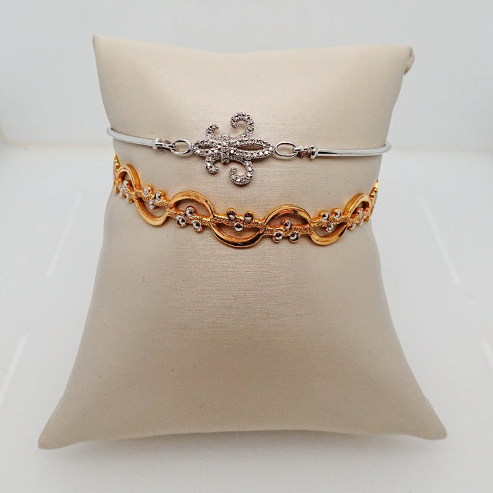 Bangle with White Gold Details - Acadian Estates &amp; CustomBracelet