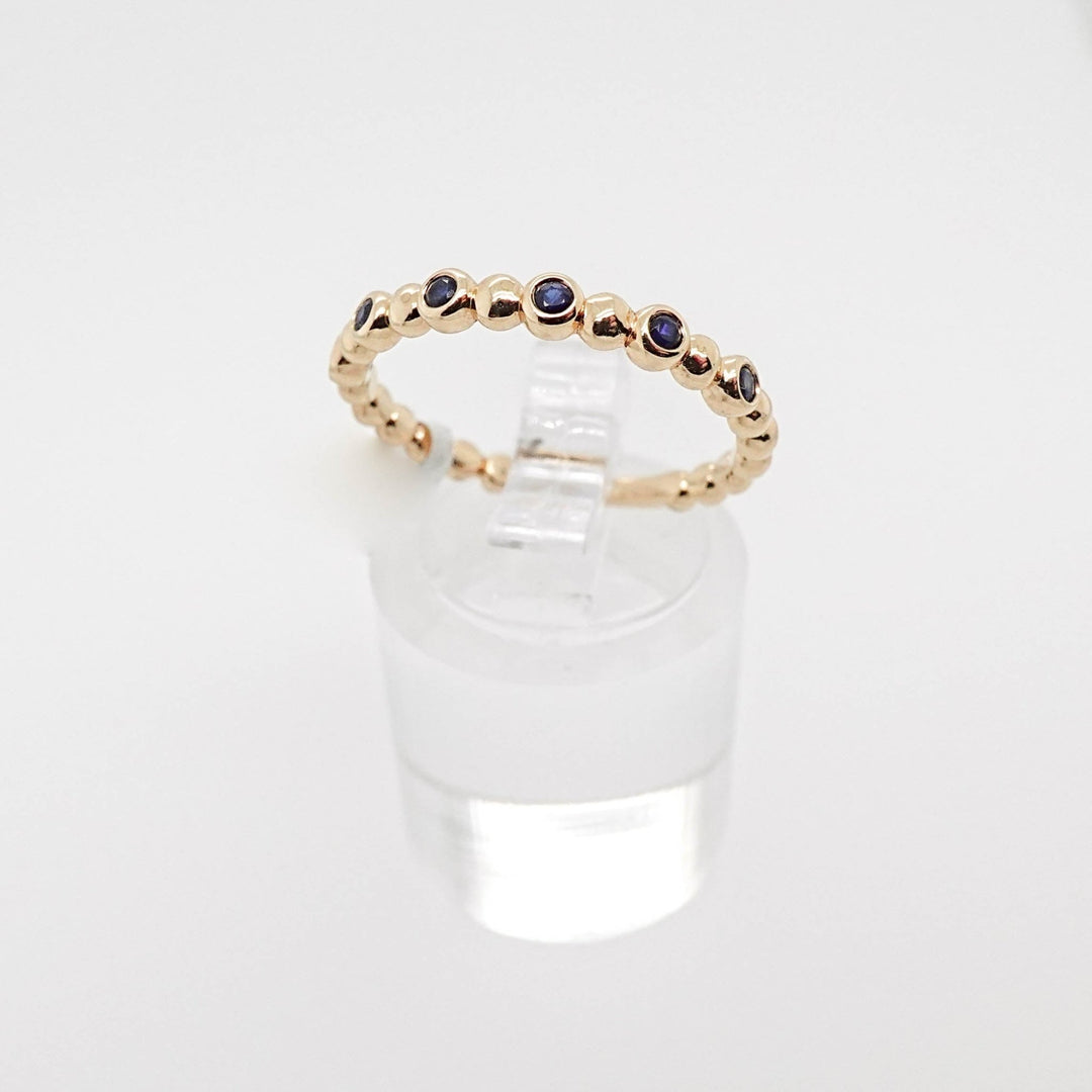 Bezel Set Sapphire and Bead Ring - Acadian Estates &amp; CustomRing