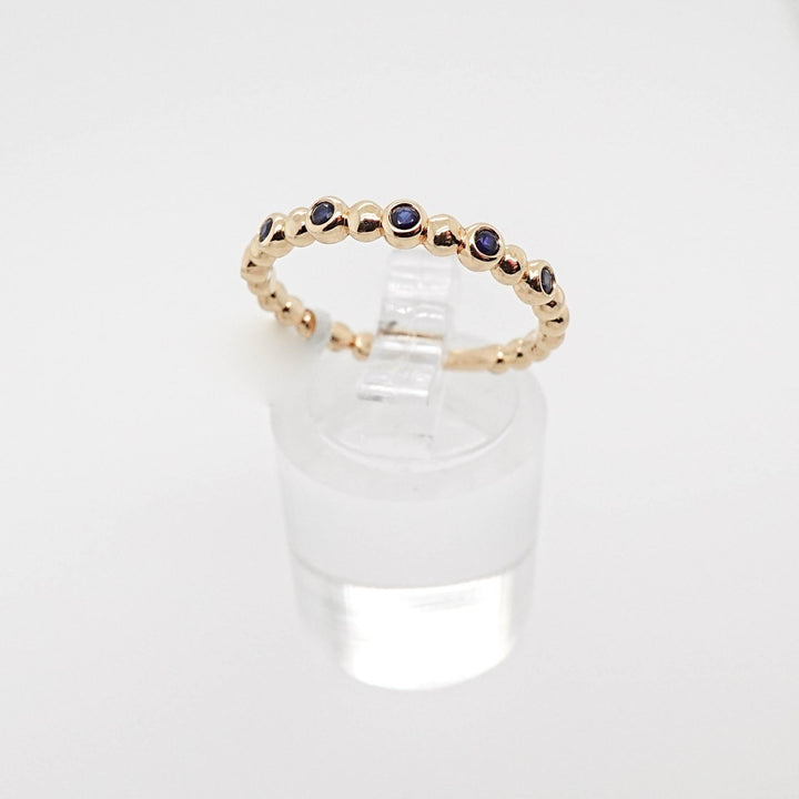 Bezel Set Sapphire and Bead Ring - Acadian Estates &amp; CustomRing
