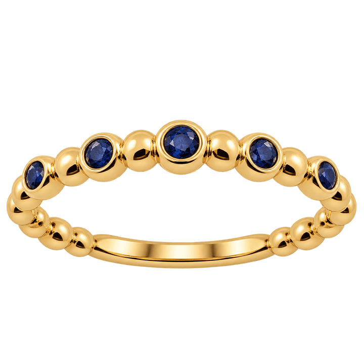 Bezel Set Sapphire and Bead Ring - Acadian Estates &amp; CustomRing