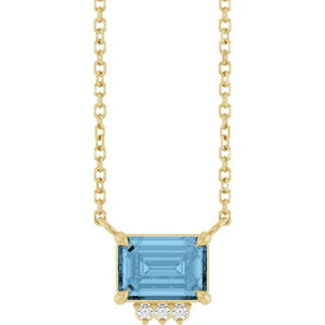 Blue Topaz & Diamond Necklace - Acadian Estates & Customnecklace