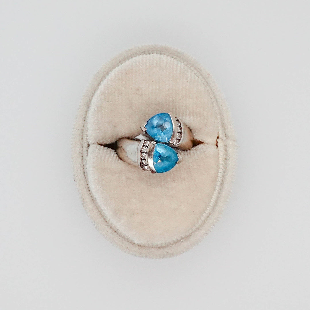 Blue Trillion Bypass Ring - Acadian Estates & CustomRing