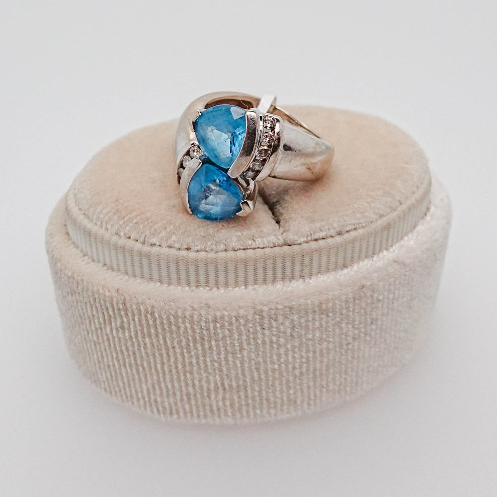 Blue Trillion Bypass Ring - Acadian Estates & CustomRing