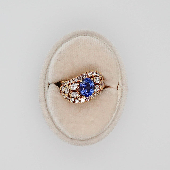 Ceylon Blue Sapphire and Diamond Ring - Acadian Estates &amp; CustomRing