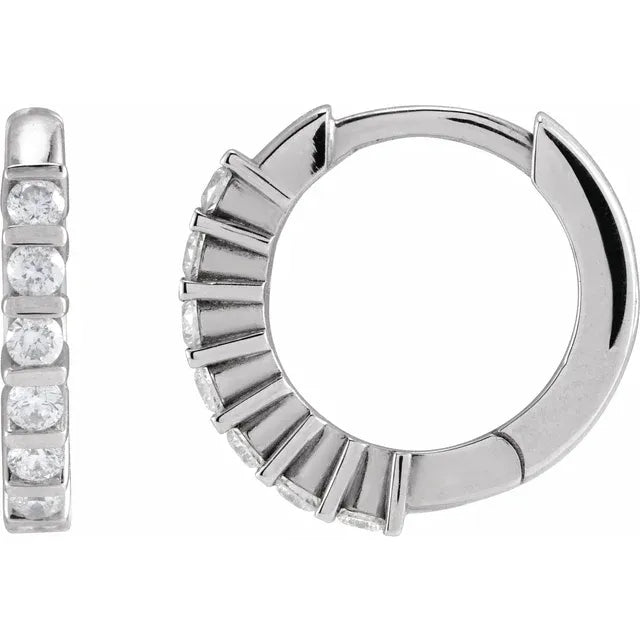 Channel - Set Diamond Hoops - Acadian Estates & Custom