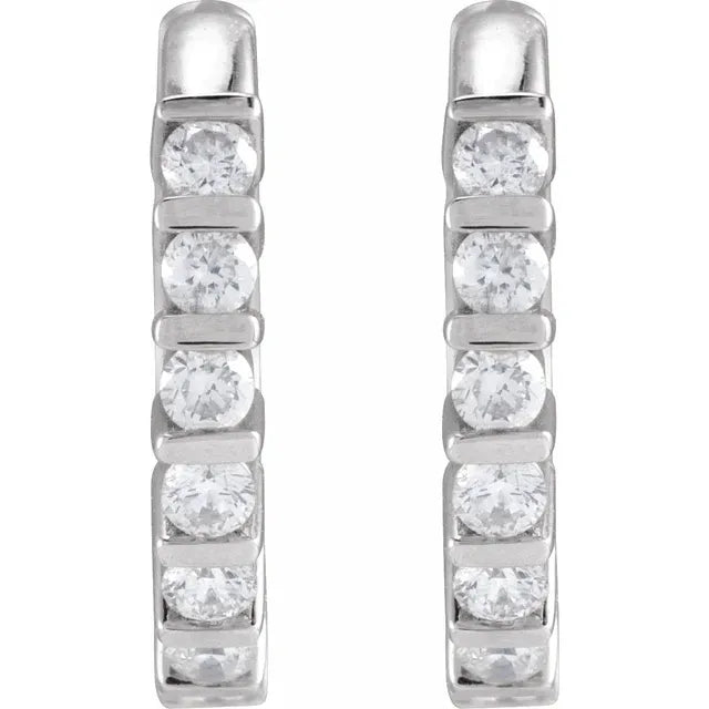 Channel - Set Diamond Hoops - Acadian Estates & Custom