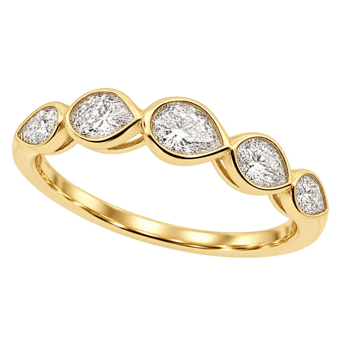 Chasing Pear Diamond Band - Acadian Estates & CustomRing