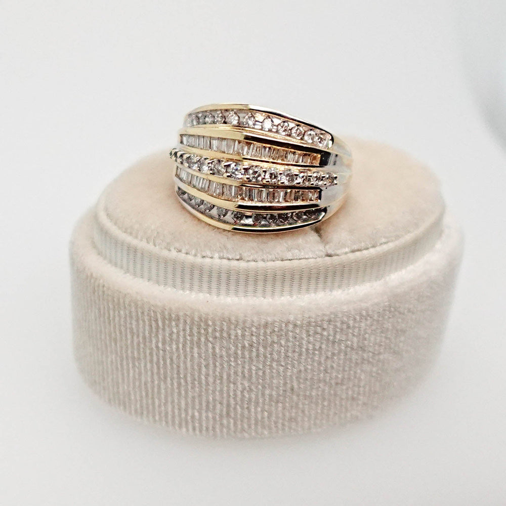 Chunky Round and Baguette 5 Row Ring - Acadian Estates & CustomRing