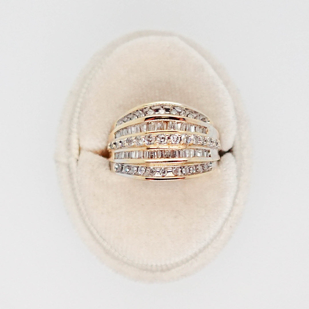 Chunky Round and Baguette 5 Row Ring - Acadian Estates &amp; CustomRing