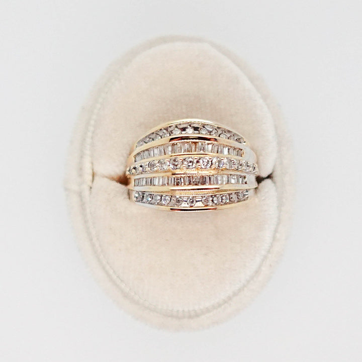 Chunky Round and Baguette 5 Row Ring - Acadian Estates &amp; CustomRing