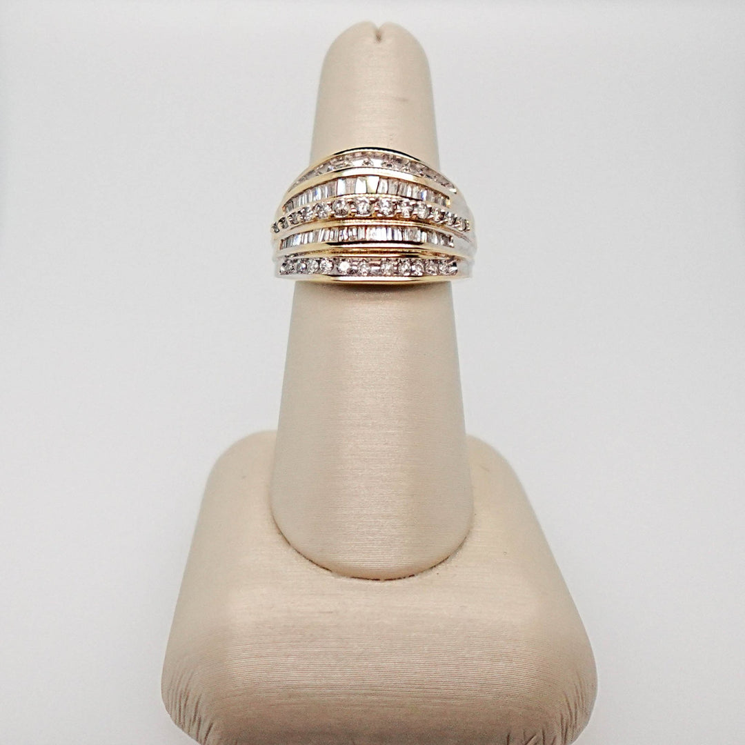 Chunky Round and Baguette 5 Row Ring - Acadian Estates &amp; CustomRing