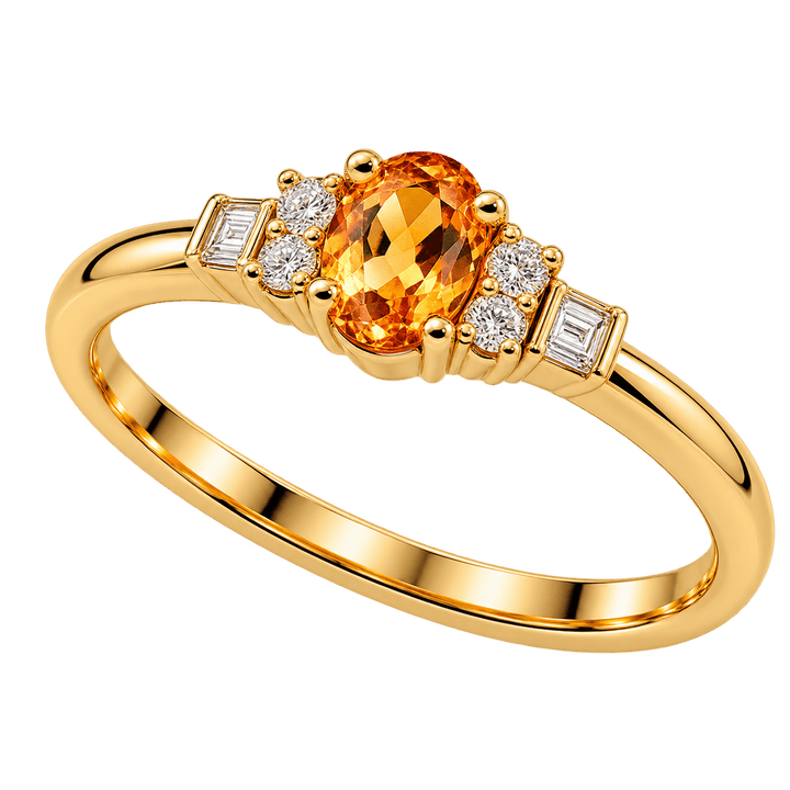 Citrine Ring with Diamond Accents - Acadian Estates &amp; CustomRing