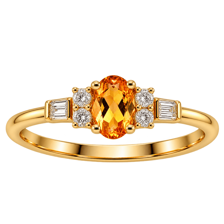 Citrine Ring with Diamond Accents - Acadian Estates &amp; CustomRing