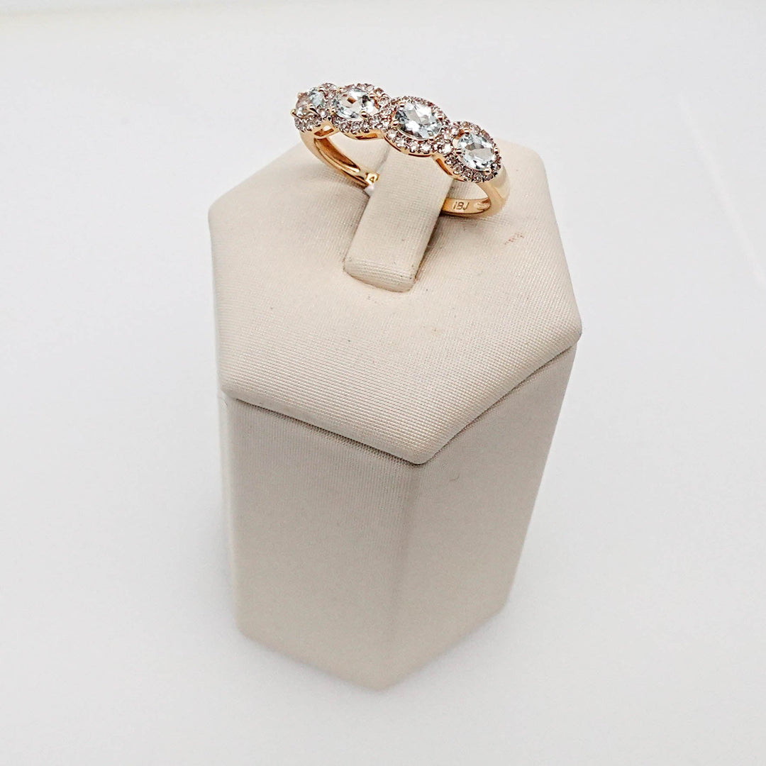 Diamond and Aquamarine Ring - Acadian Estates &amp; CustomRing