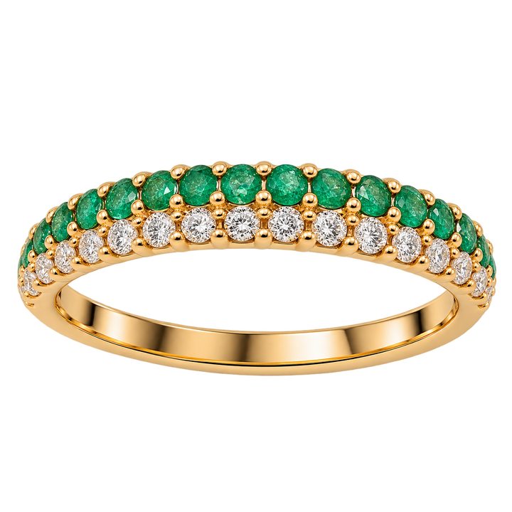 Diamond and Emerald Stacking Ring - Acadian Estates &amp; CustomRing