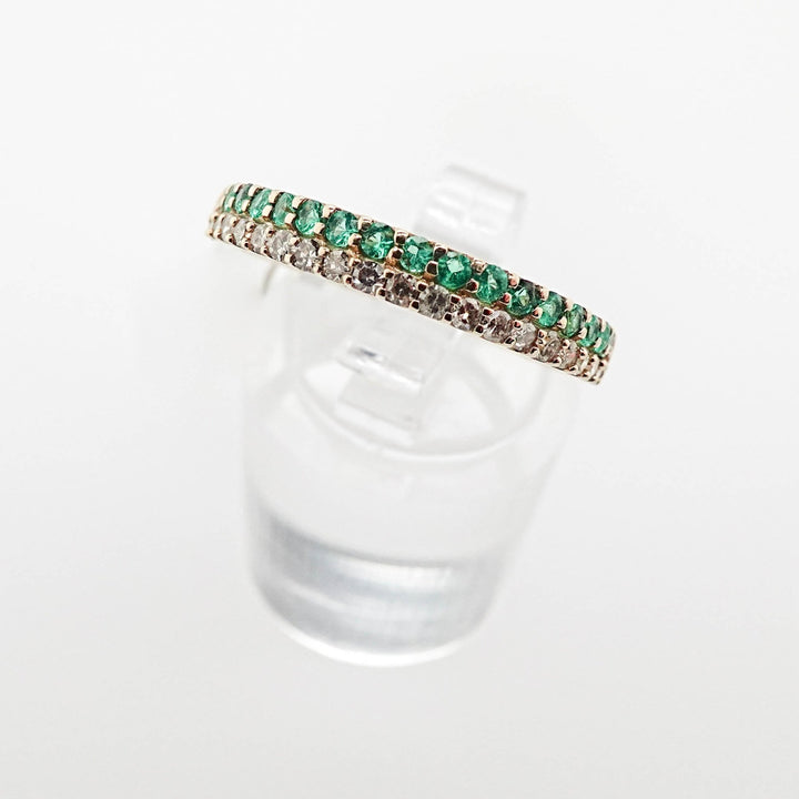 Diamond and Emerald Stacking Ring - Acadian Estates &amp; CustomRing