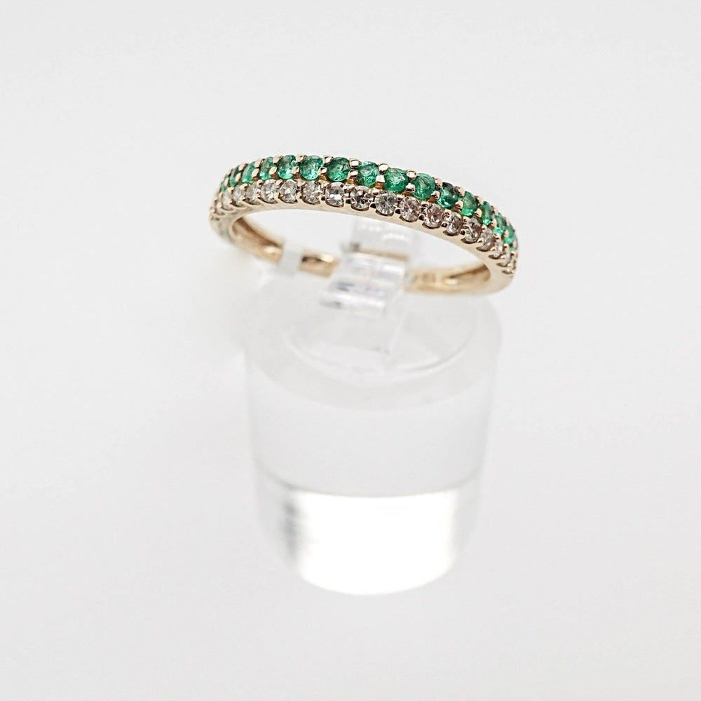 Diamond and Emerald Stacking Ring - Acadian Estates & CustomRing