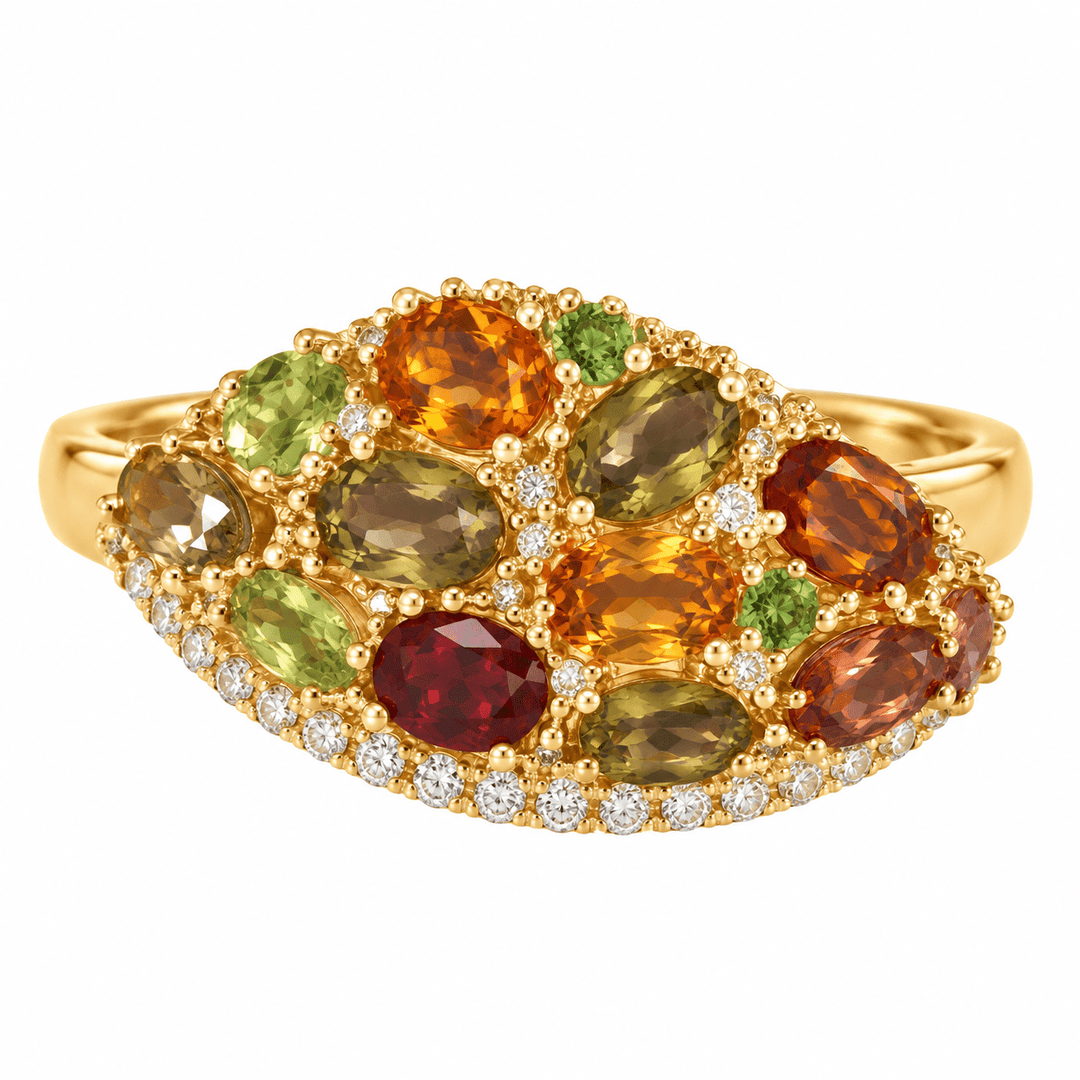 Diamond and Multi Gemstone Ring - Acadian Estates & CustomRing