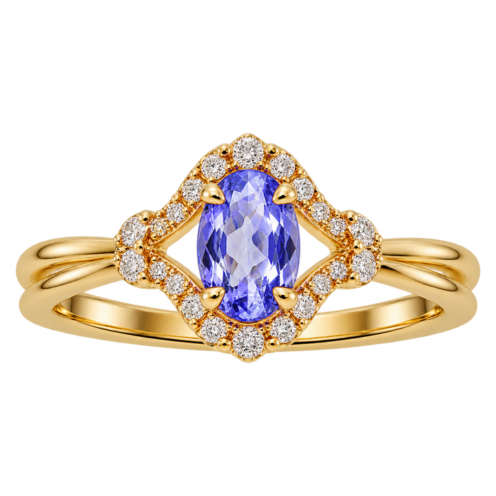 Diamond and Oval Tanzanite Ring - Acadian Estates &amp; CustomRing