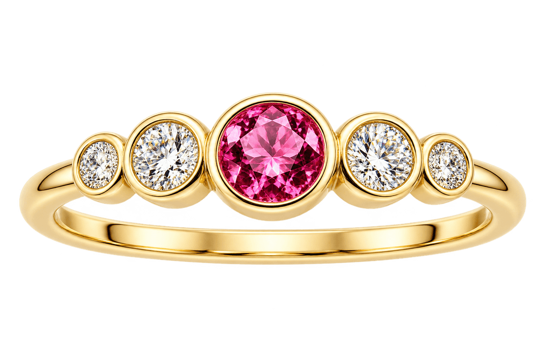 Diamond and Pink Tourmaline Ring - Acadian Estates & CustomRing